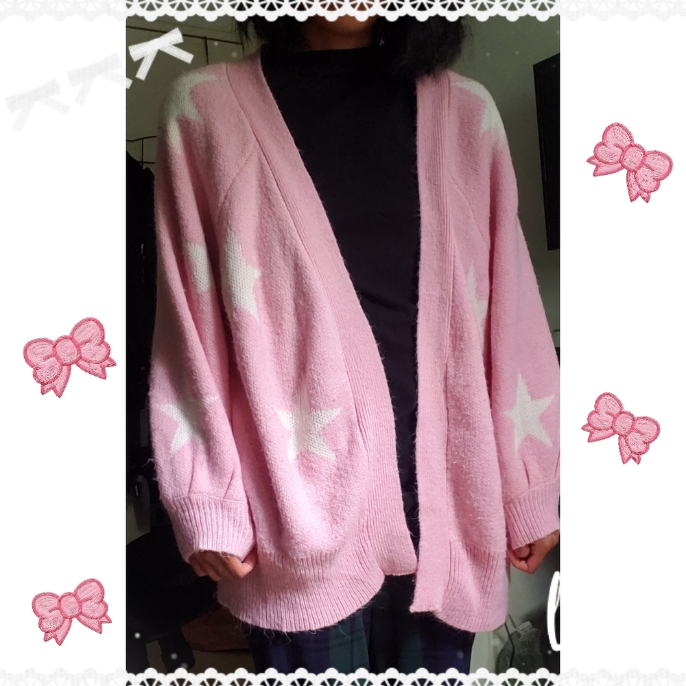 Pink Star Cardigan
